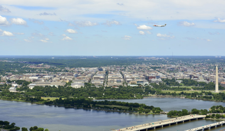 FILE — Coast Guard C-37A Aircraft Flies Over Washington D.C.
